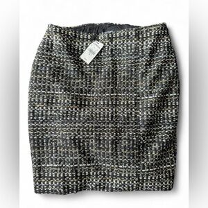 NWT Express Black and Gold Tweed Skirt